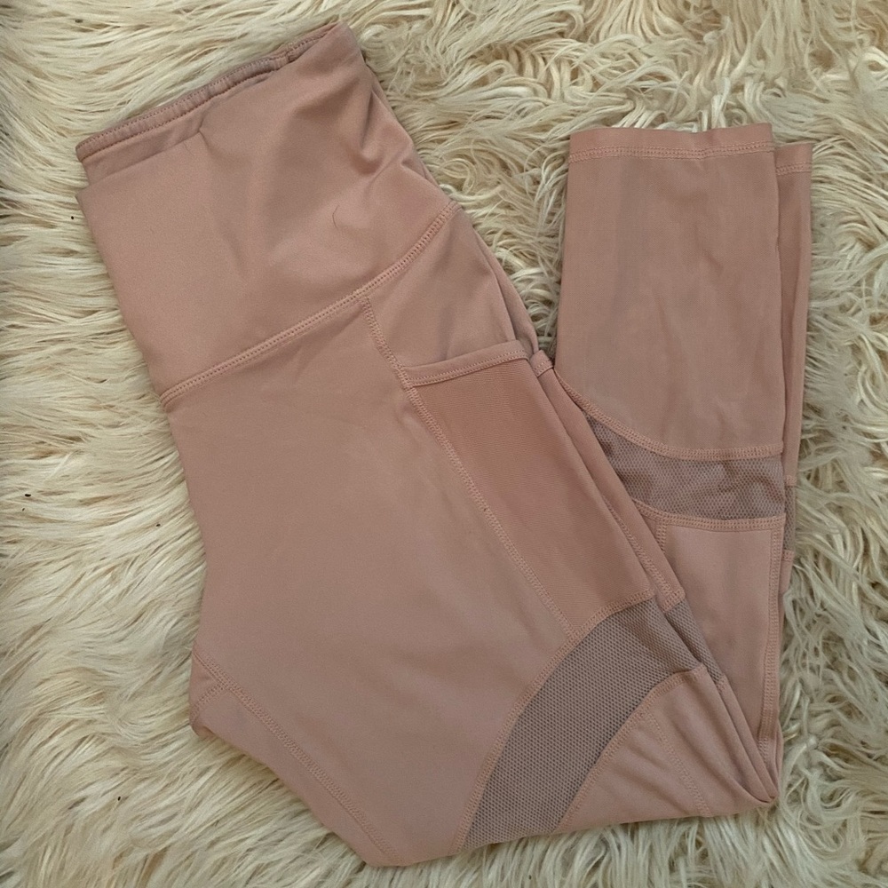 Pink mesh workout pants